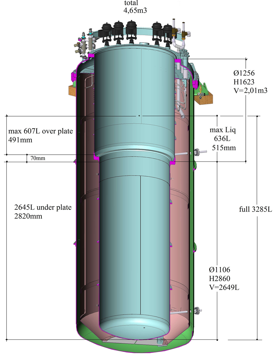 Figure 3: The GERSEMI vertical cryostat